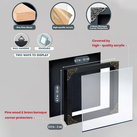 vinatimes acrylic front clarity close-up showing protective glazing benefit dust protection