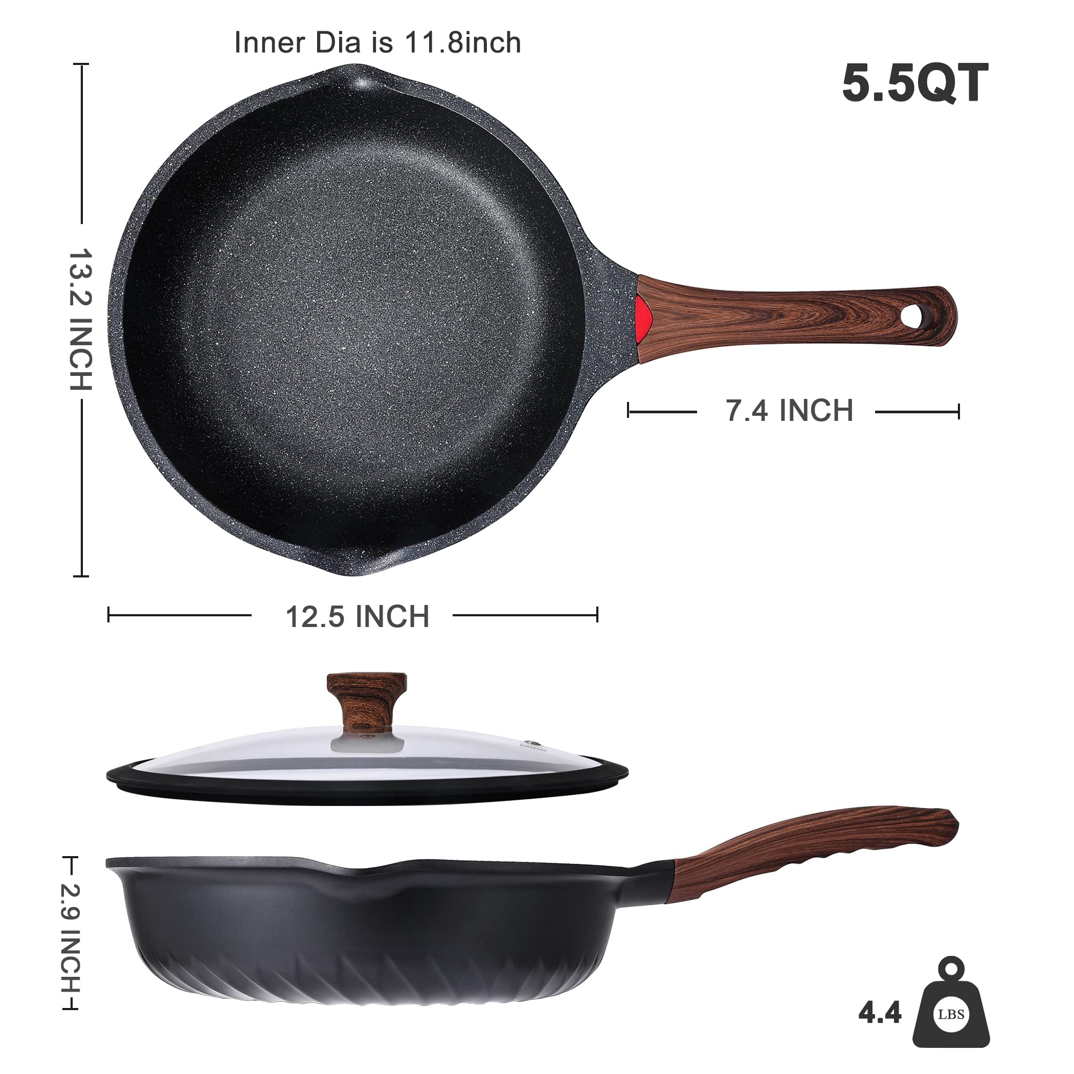 Vinchef induction-ready base view illustrating even heat distribution and stovetop compatibility