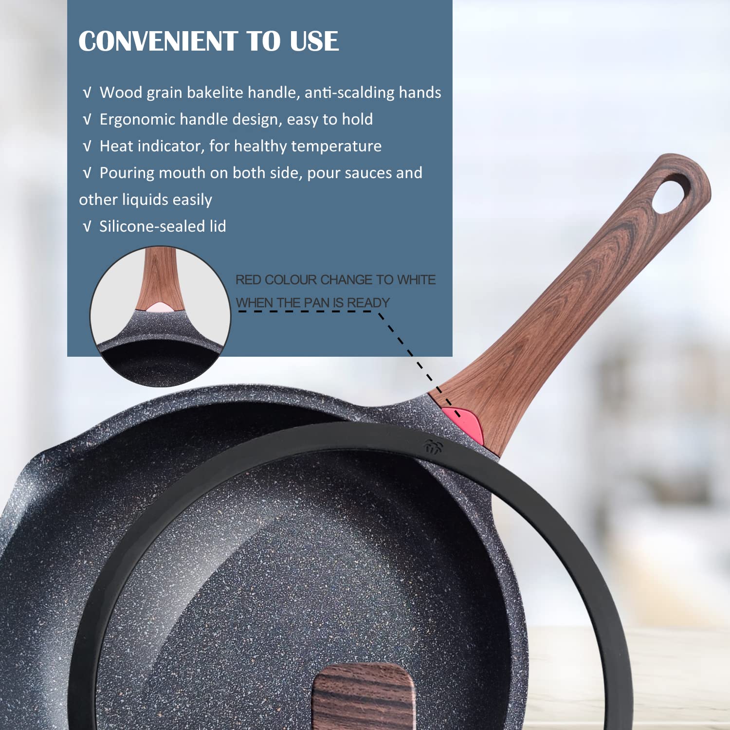 Vinchef side profile showing deep 5.5Qt walls and generous capacity for one-pan meals