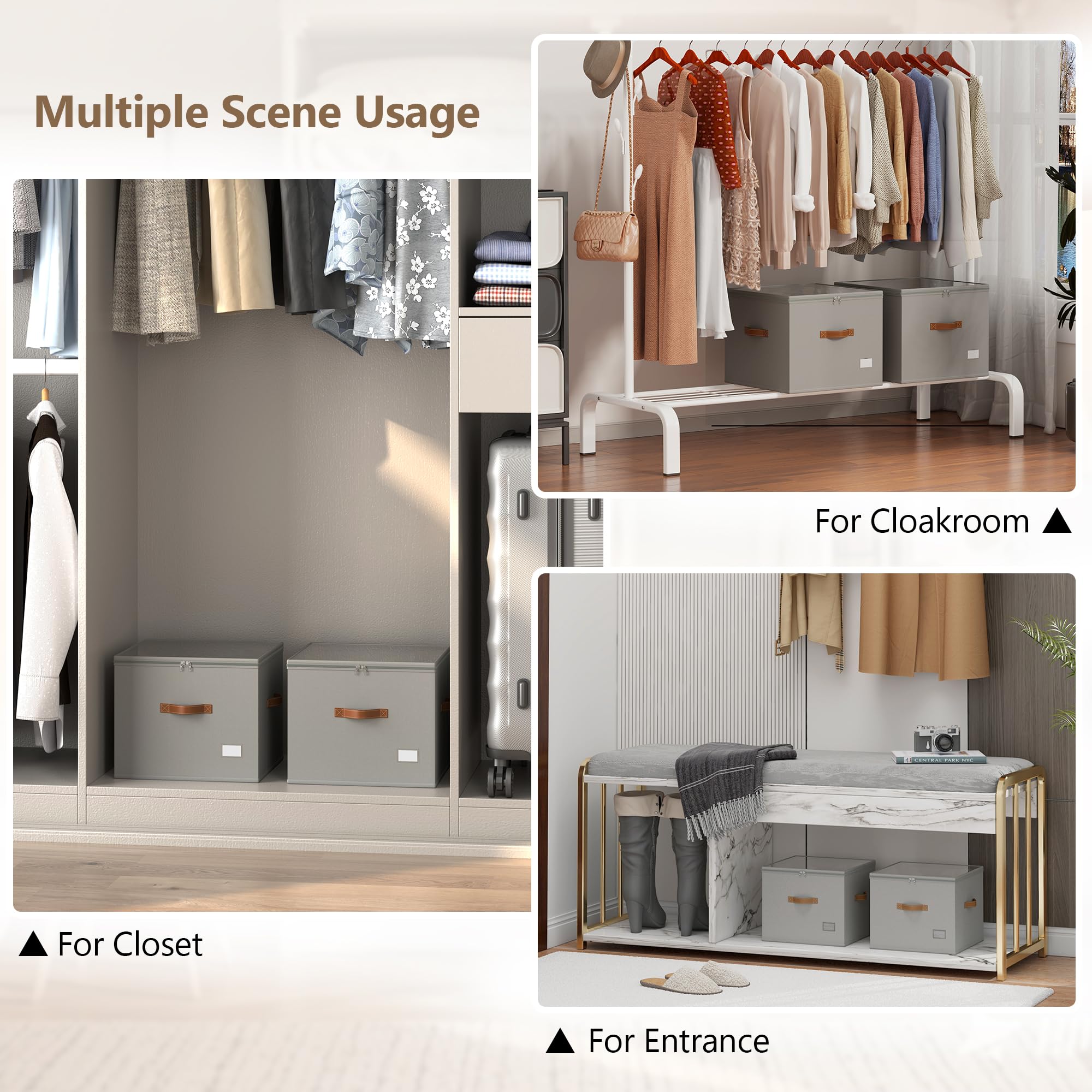 Vincona in closet lifestyle placement showing space-saving and neatness