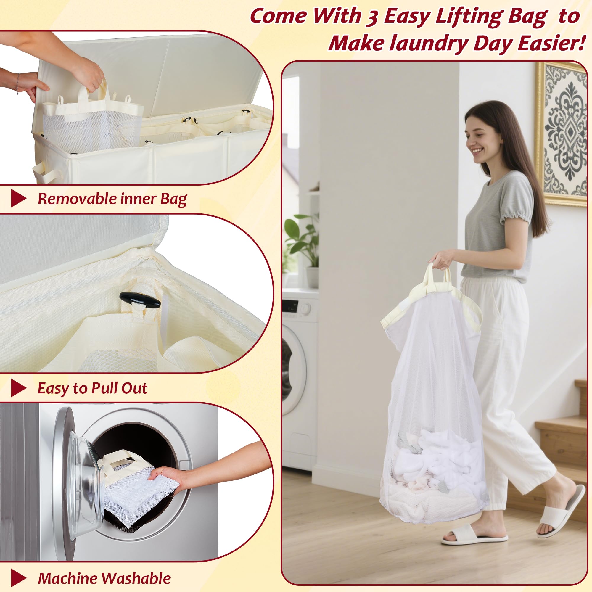 Vincona next to washing machine showing slim footprint and space-saving benefit