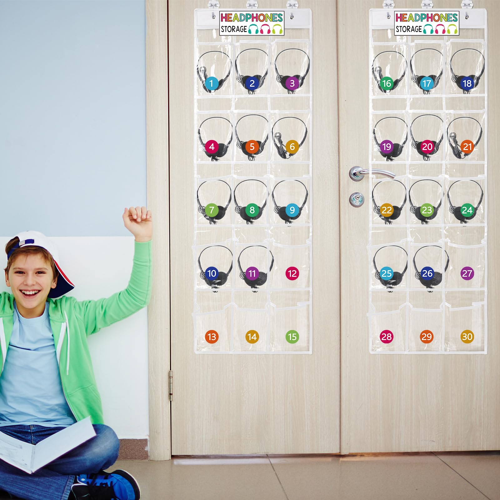 Vincreem organizer holding different headphones showing compatibility and protection benefit