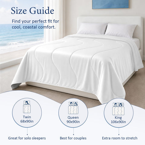Person sleeping under Vine Voice comforter to show breathable, unrestricted movement