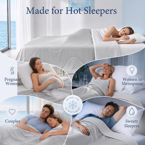 Vine Voice queen comforter laid on bed demonstrating cool coverage and modern color