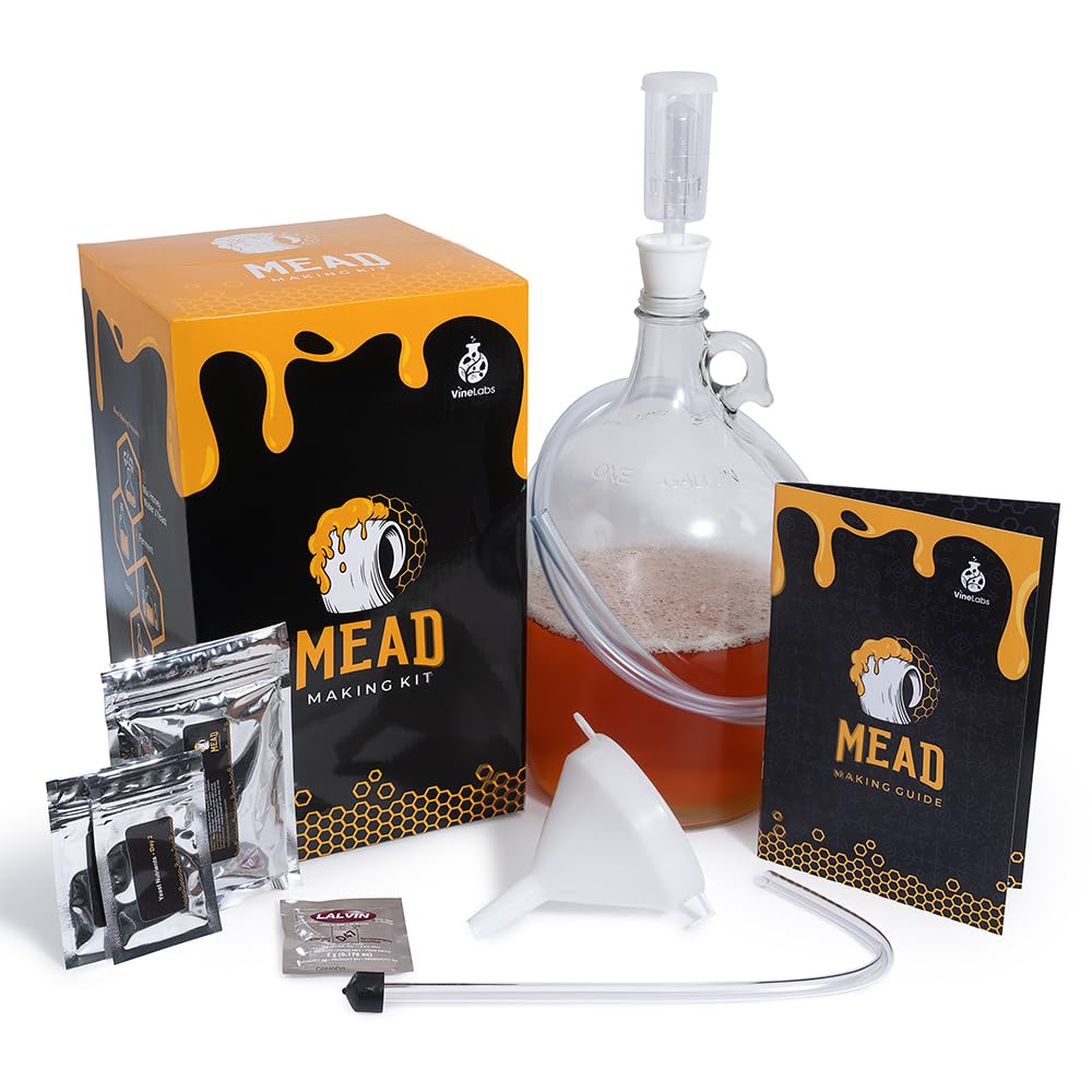 VineLabs front packaging showing 1-gallon carboy and tools, conveys starter readiness