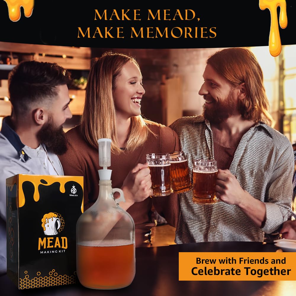 VineLabs mead kit setup on kitchen counter, enables easy home brewing experimentation