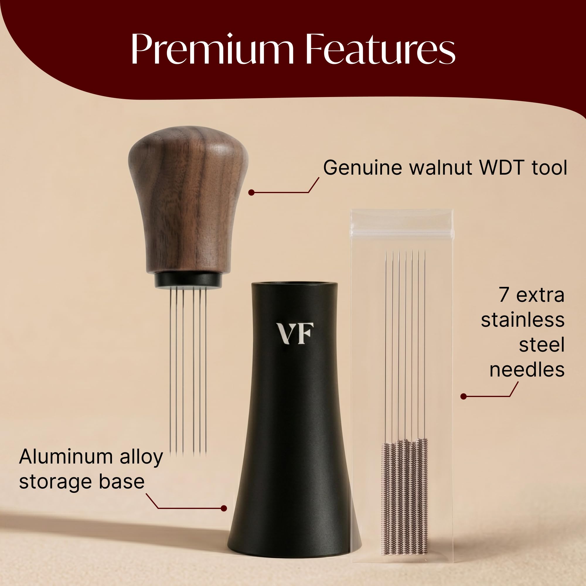 VIN FRESCO walnut handle close-up offering ergonomic grip and style