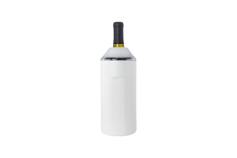 Vinglacé front view of white chiller sleeve showing sleek profile and protection