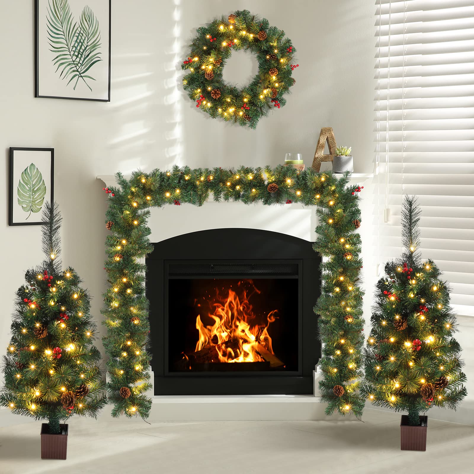 VINGLI close-up of warm LED lights on branches creating cozy glow benefit
