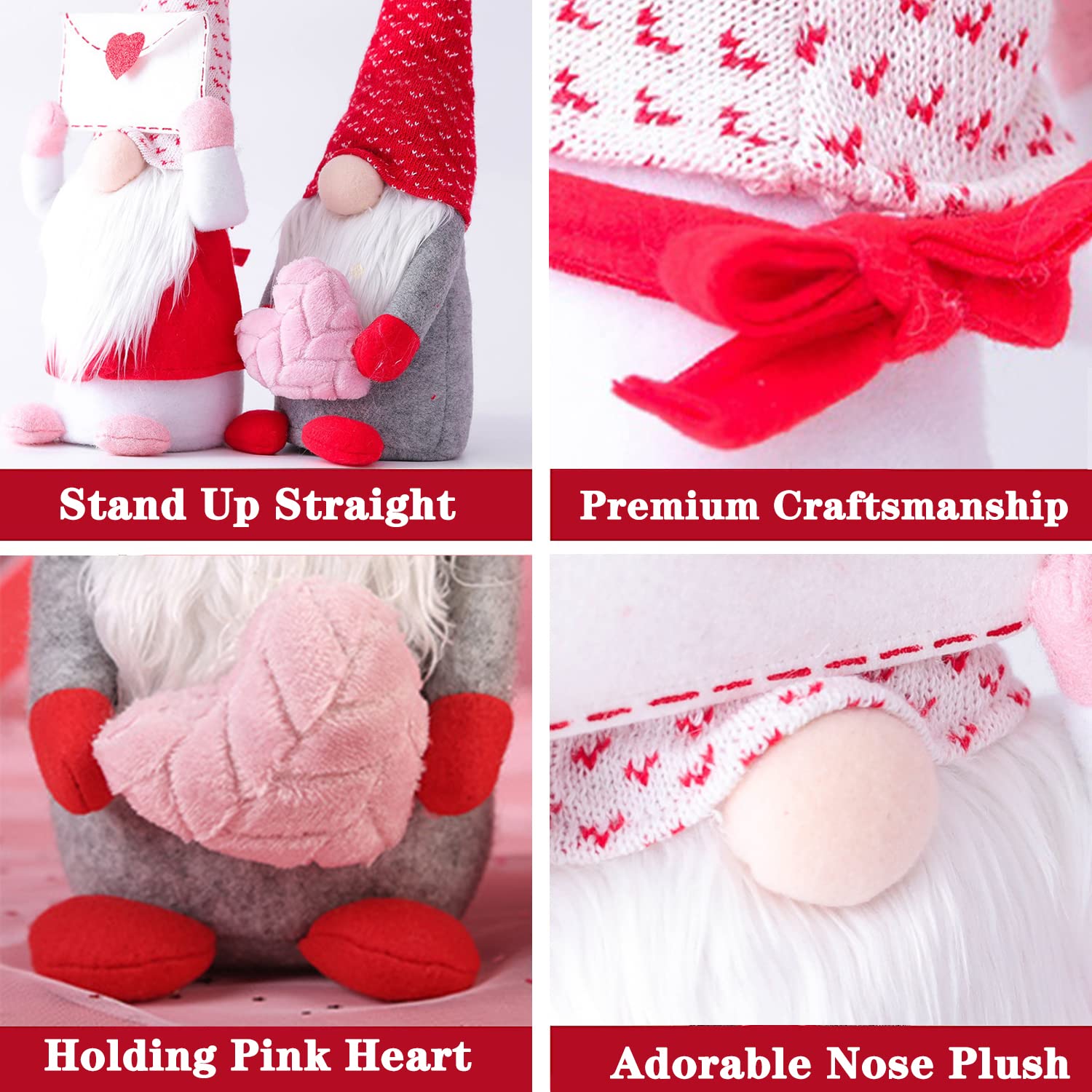 Vintend detail of bendable hat and pink heart emphasizing romantic design and poseability