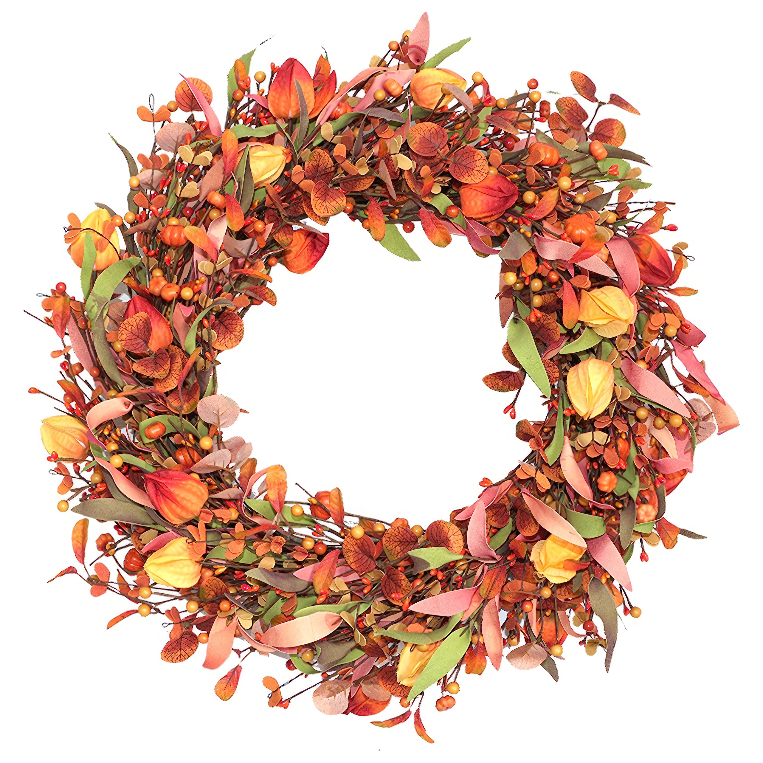 VioletEverGarden front view wreath showing full autumn arrangement and curb appeal