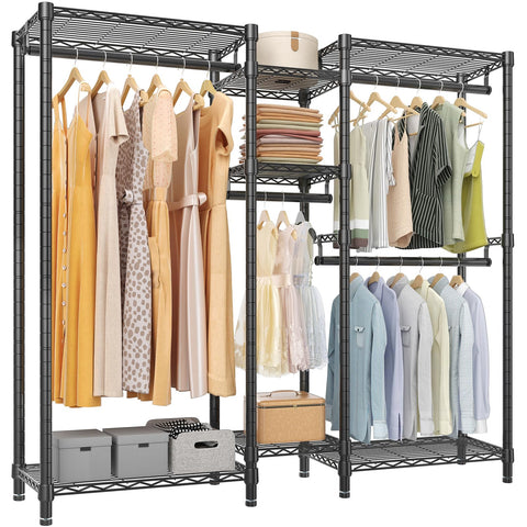 VIPEK rack front view showing full three-row storage and easy organization