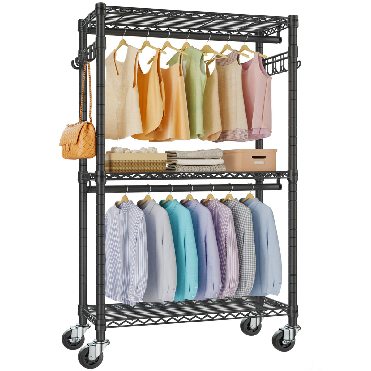 VIPEK R2 front view showing sturdy storage and easy access