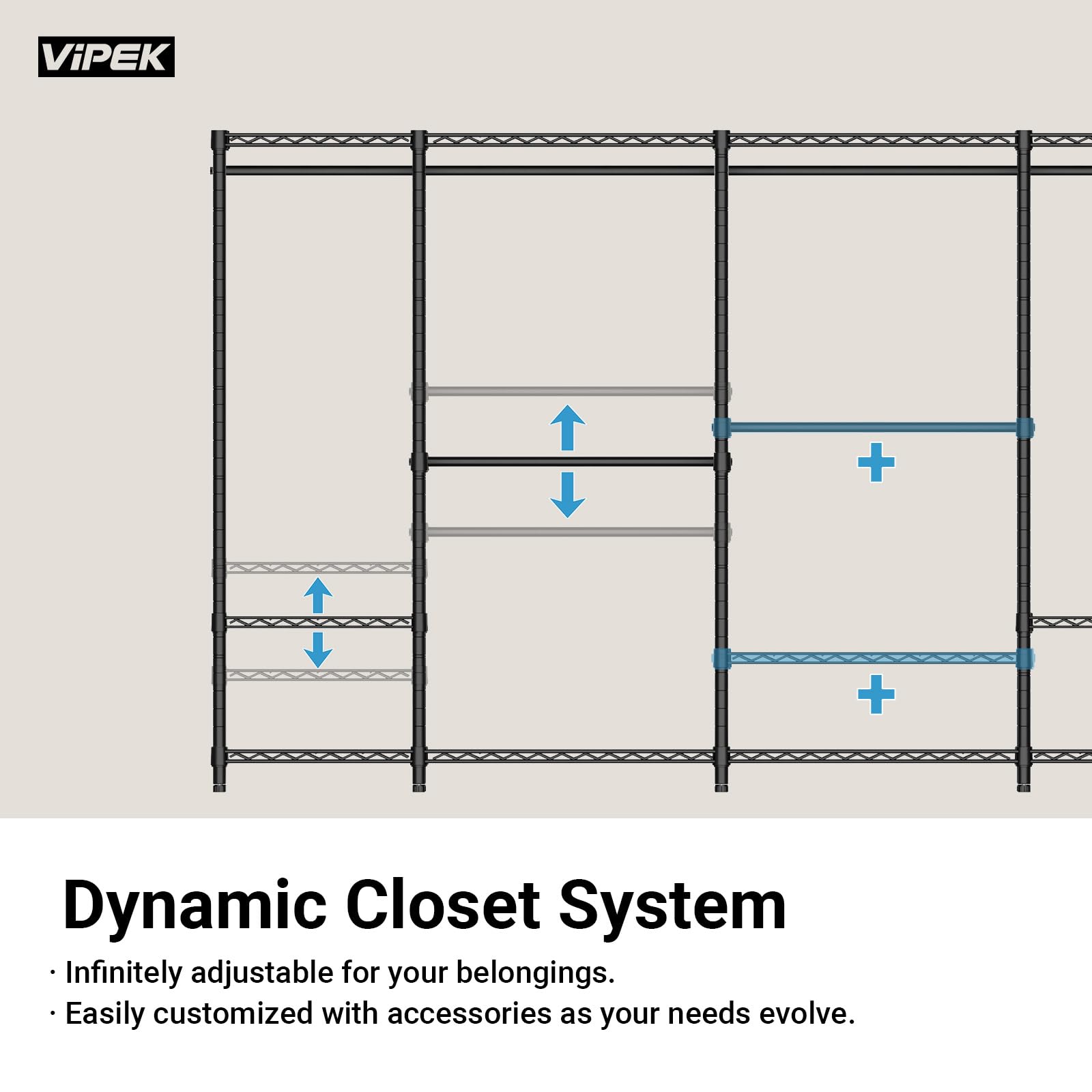 VIPEK R2 in a bedroom setting showing portable closet solution
