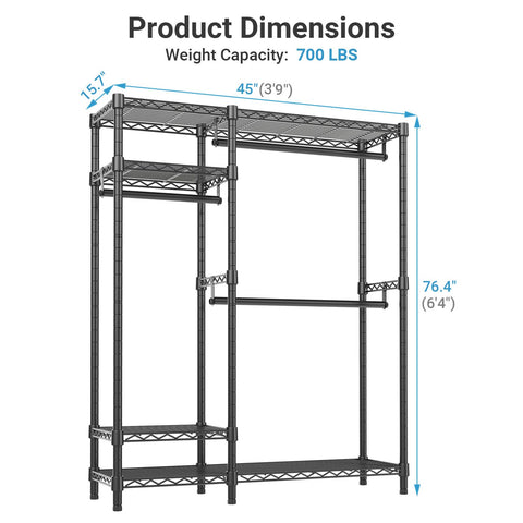 VIPEK V2 wire shelf close-up holding folded clothes for space-saving storage