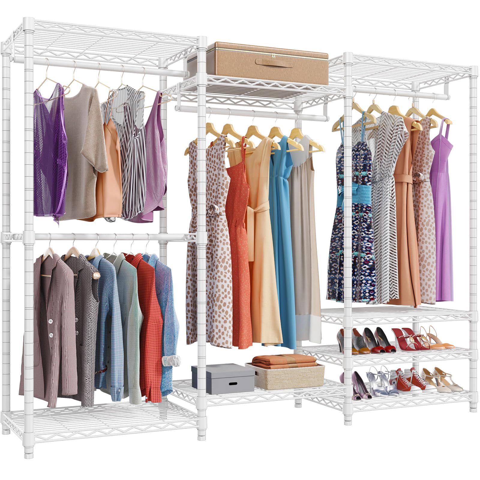 VIPEK V5 front view showing full six-tier storage and clean white finish for organized spaces