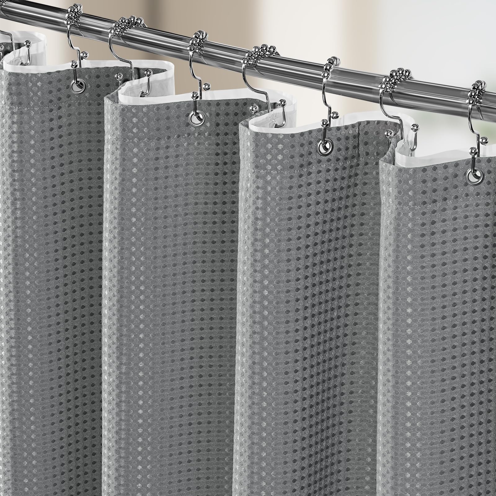 Vipfree front view packaged curtain showing full 72x72 set and hooks for quick install