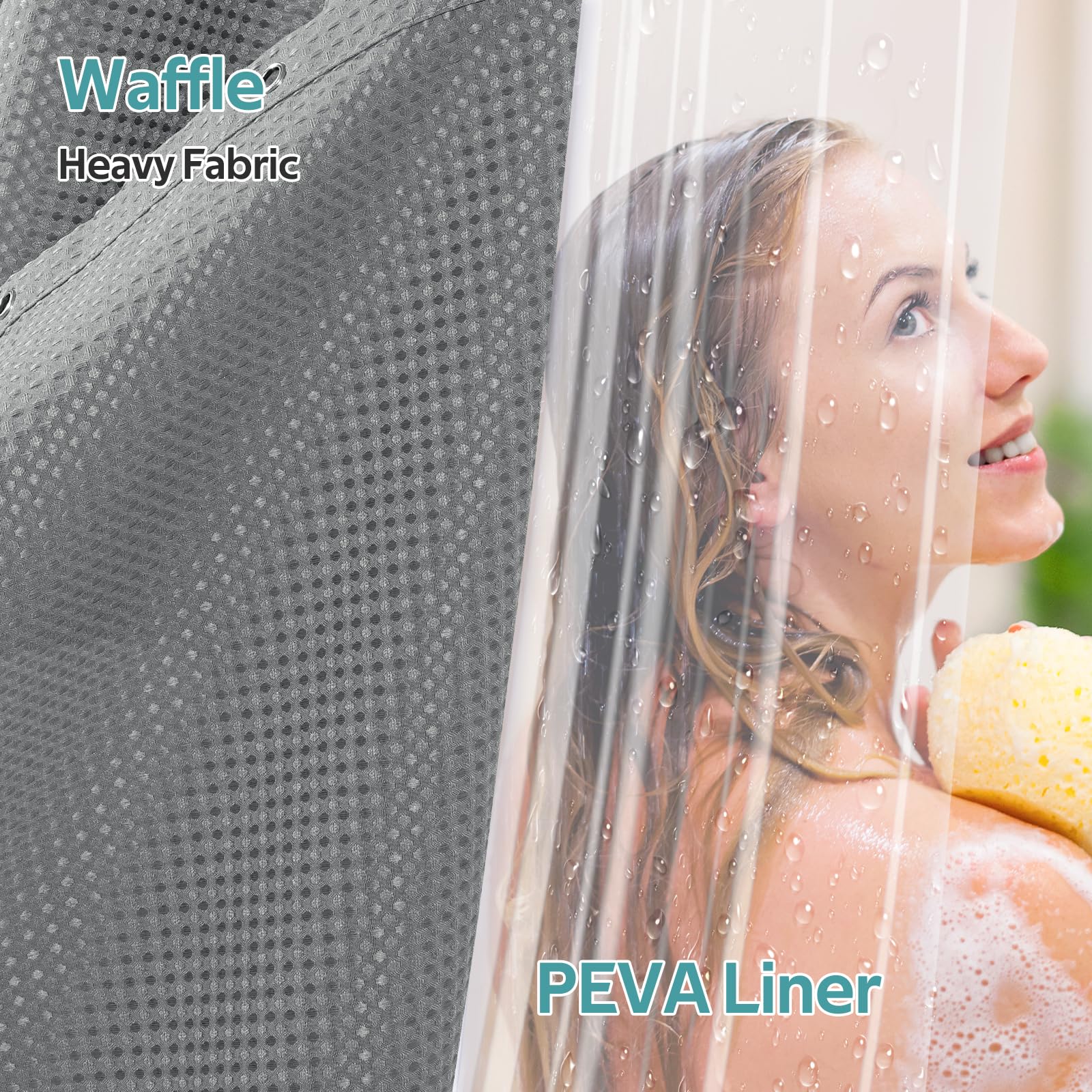 Vipfree clear PEVA liner with bottom magnets preventing water escape