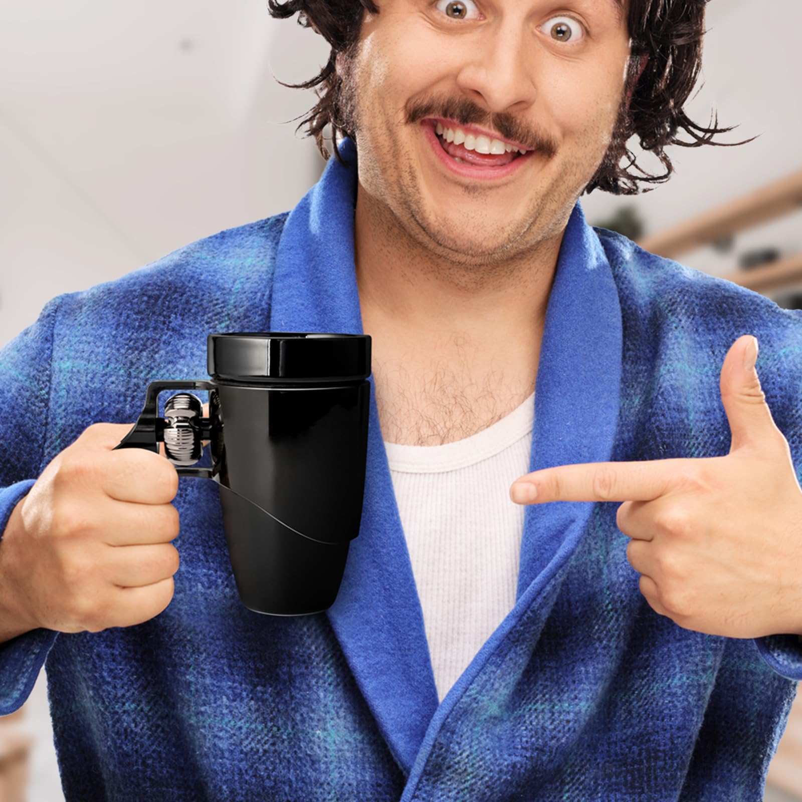 VIREESR mug on office desk demonstrating novelty gifting appeal
