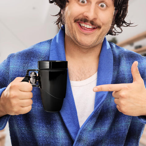 VIREESR mug on office desk demonstrating novelty gifting appeal