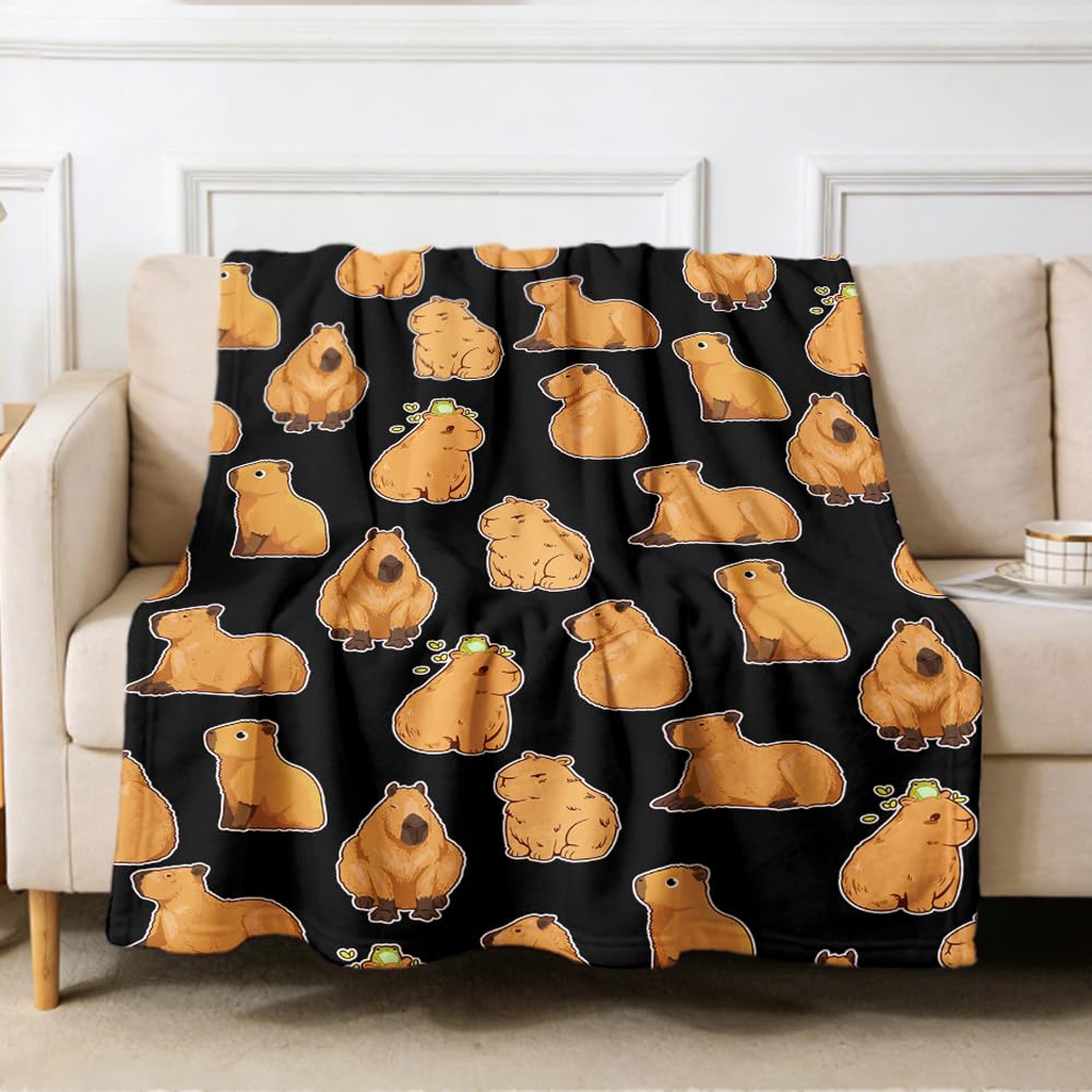Virudhaka capybaras blanket front spread showing pattern and comfort benefit