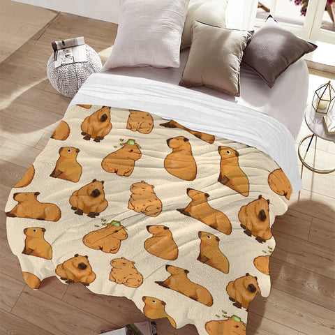 Virudhaka capybaras blanket beside ruler showing 40x50 inch size clarity