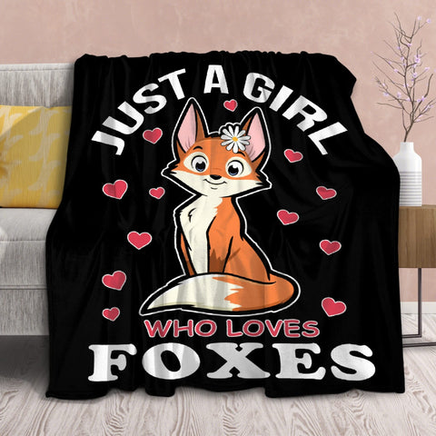 Virudhaka fox blanket front view showing detailed fox print and cozy appeal