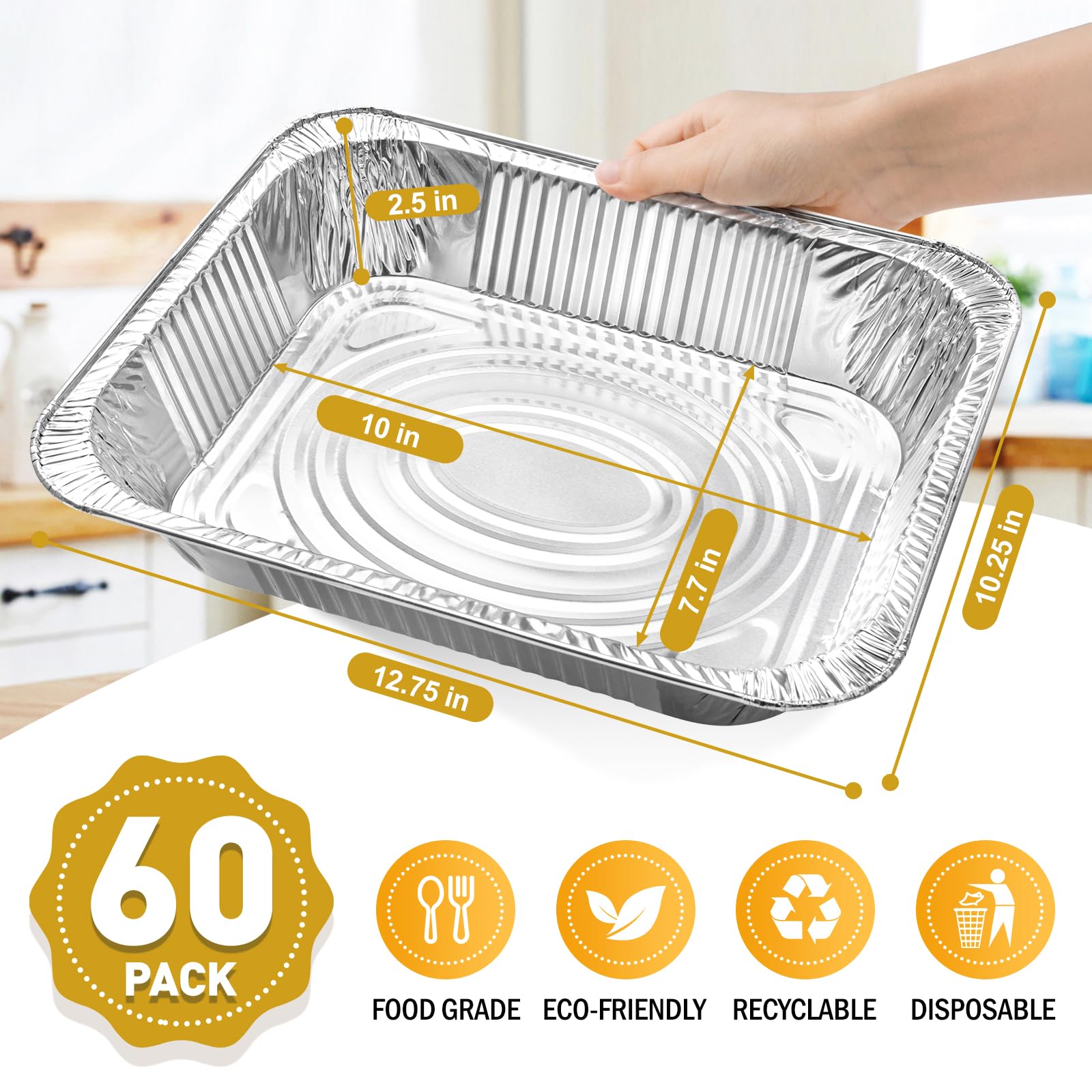 VISCOO foil pan with lasagna in oven demonstrating even cooking benefit