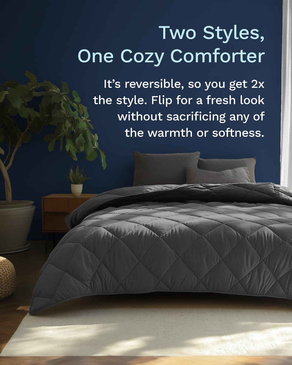 ViscoSoft light gray face close-up brightening small bedroom