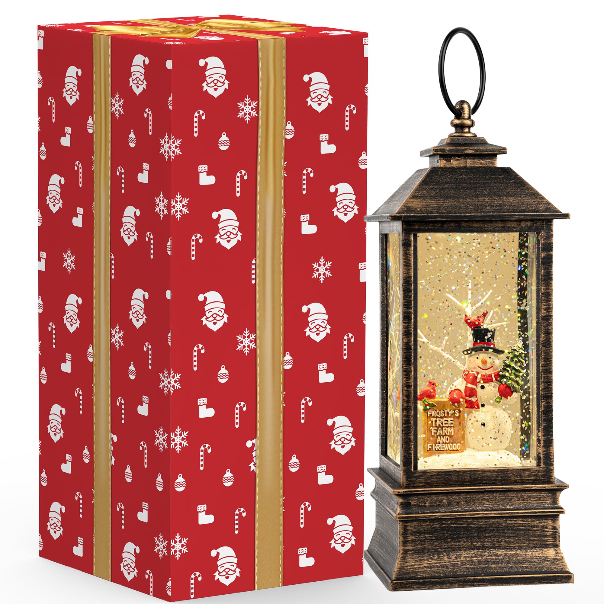 VISFLAIR close detail of label and cardinals emphasizing festive decals and texture