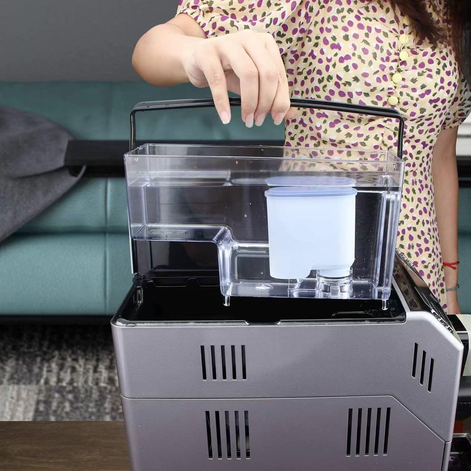 Viskeysta maintenance kit on a kitchen coffee station promoting reliable brewing performance