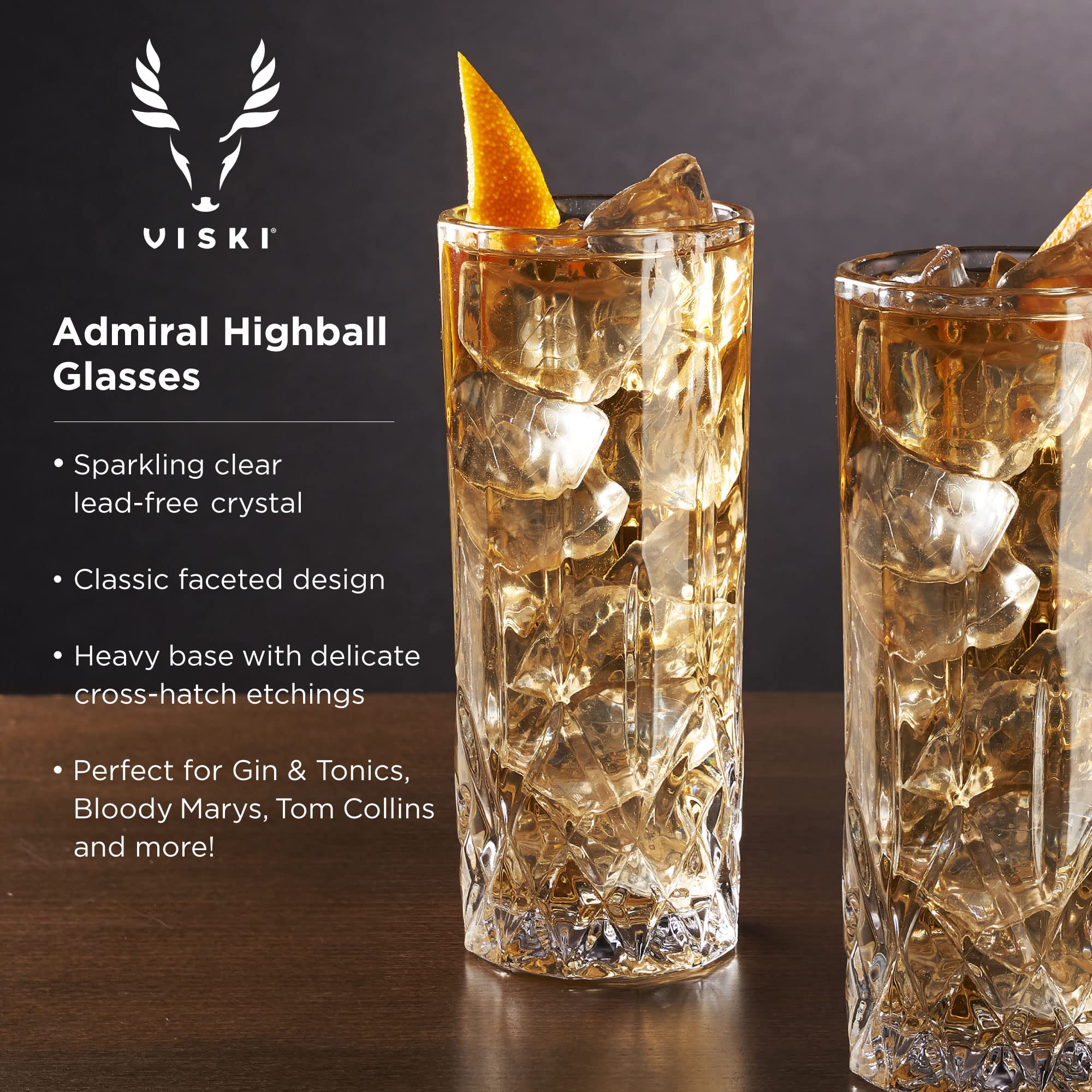 Viski close-up of faceted base highlighting light reflection and refined detail
