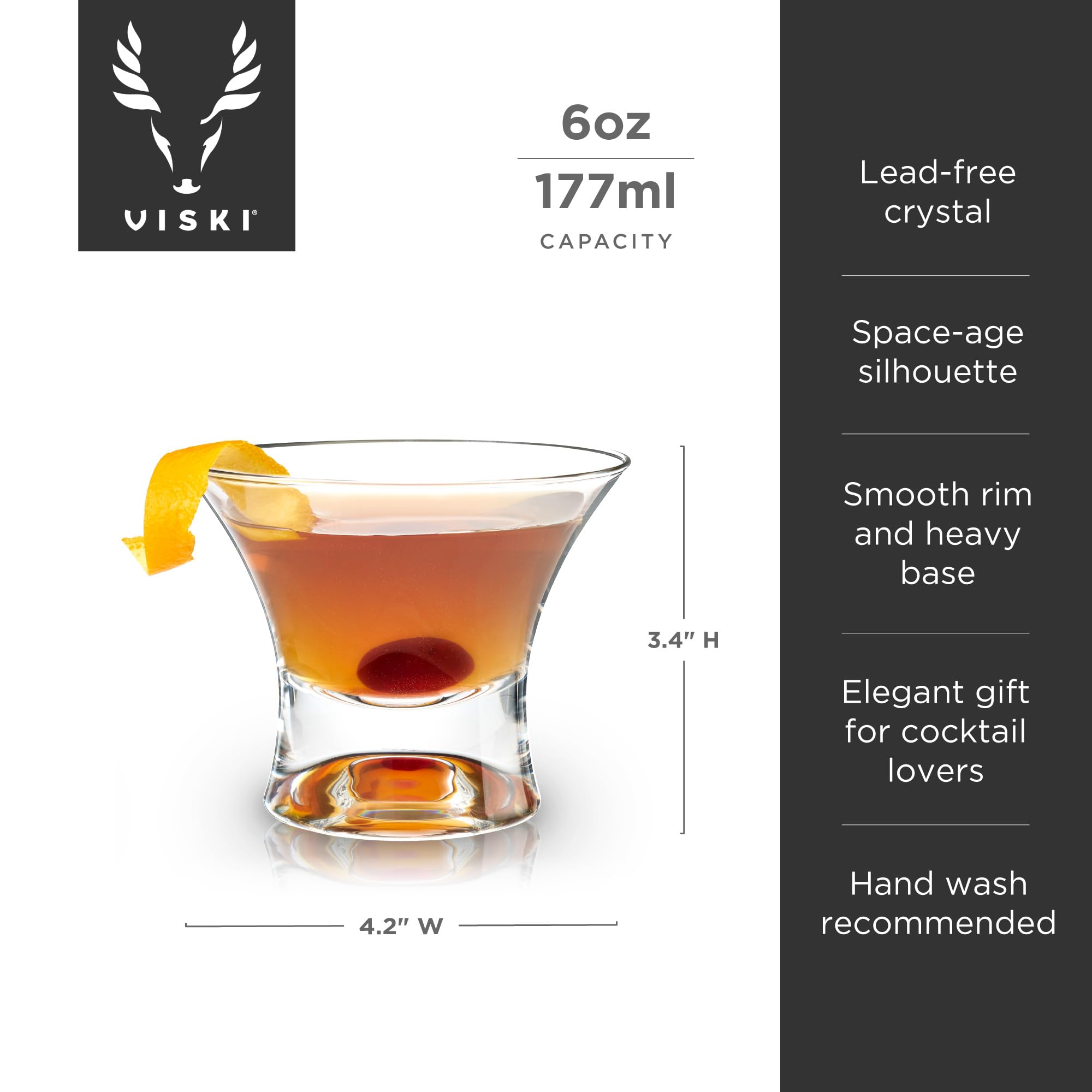 Viski crystal rim detail showing flared edge that enhances aroma