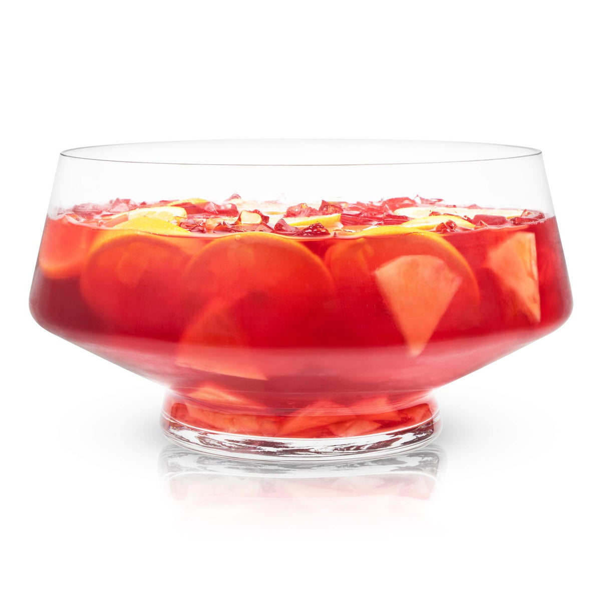 Viski front view clear punch bowl showing elegant presentation benefit
