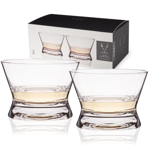 Viski front packaging of copita tasting set, elegant gift presentation and clarity