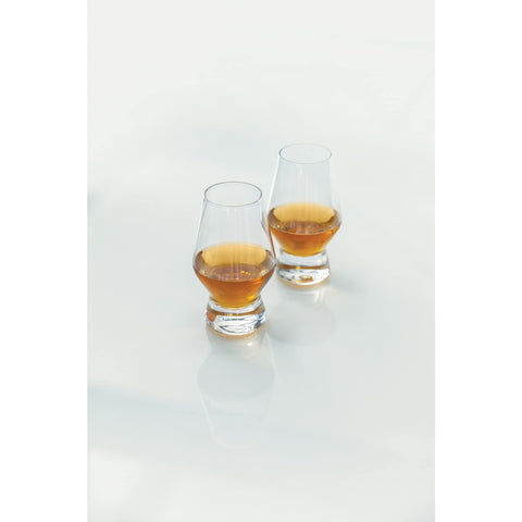 Viski Raye two-glass set on a bar tray ideal for paired tastings