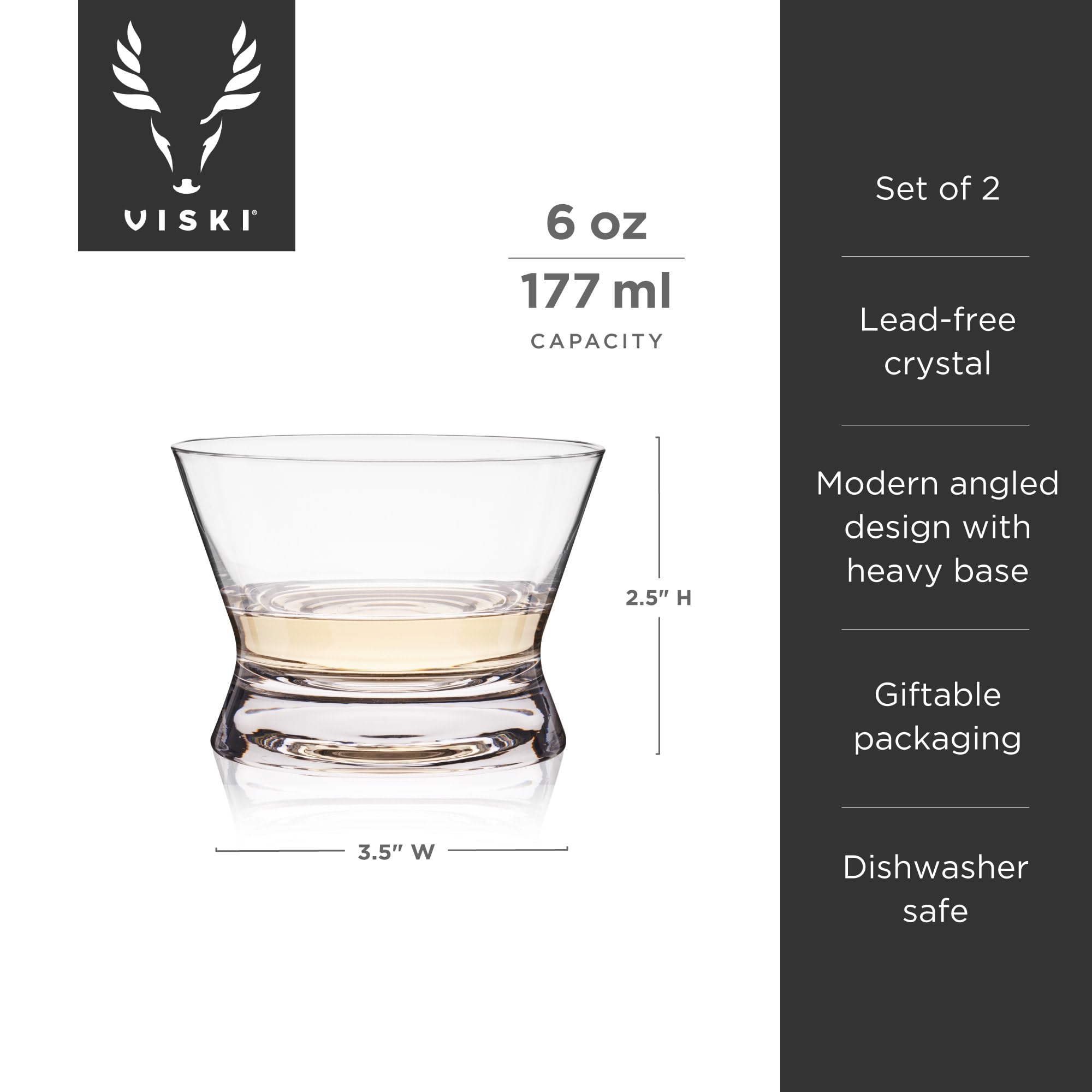 Viski heavy weighted base detail, stable hold and premium tactile balance