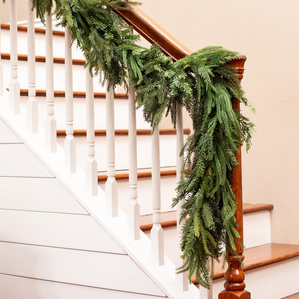 Vita Domi full-length garland draped on mantel showing lush finish