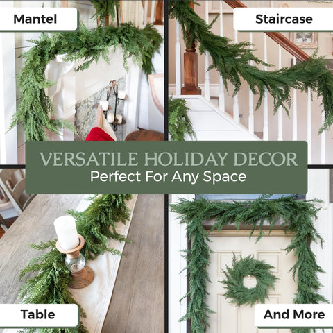 Vita Domi garland detailed with lights showing secure decorating compatibility
