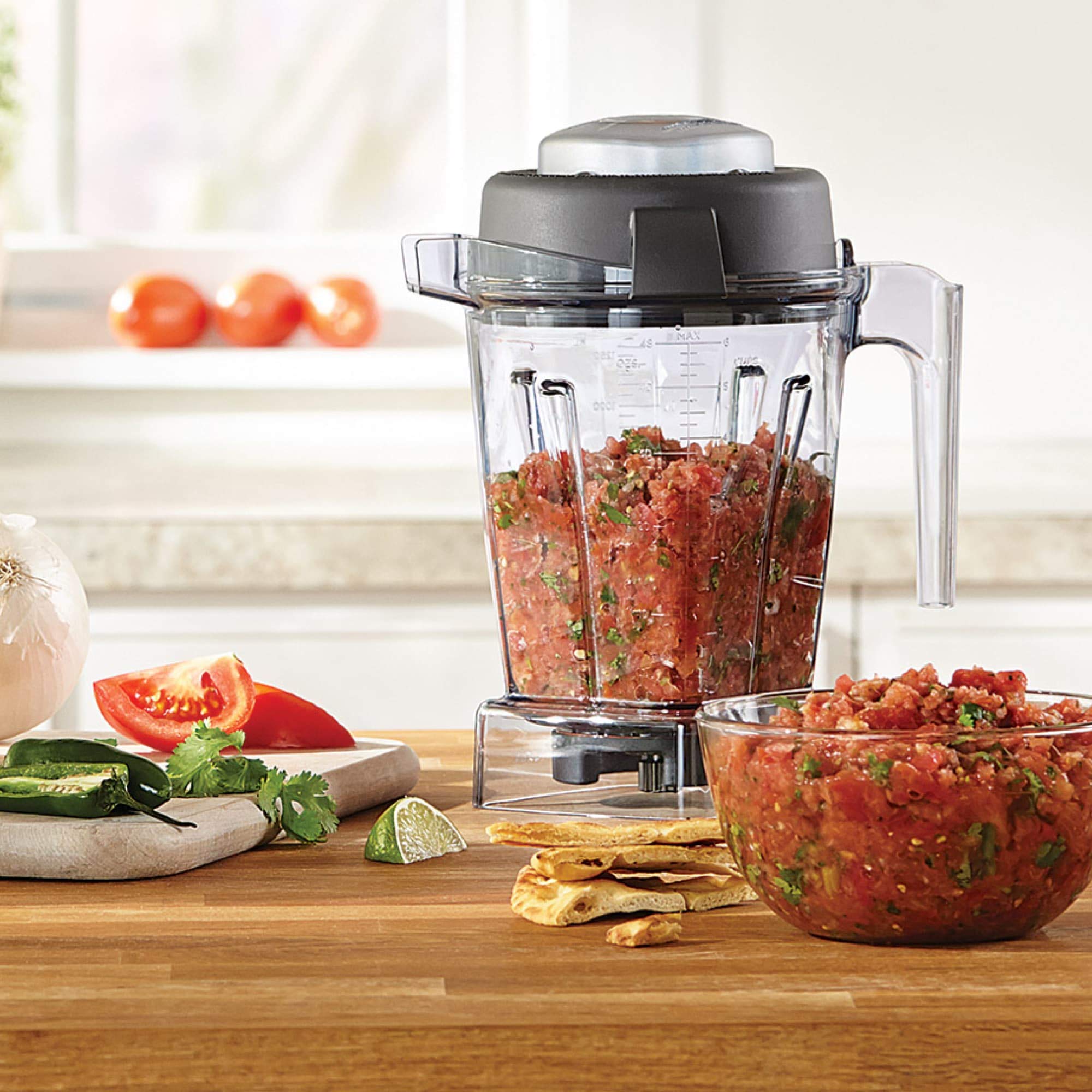 Vitamix Mini-Tamper detail demonstrating safe tamper use for thick mixtures