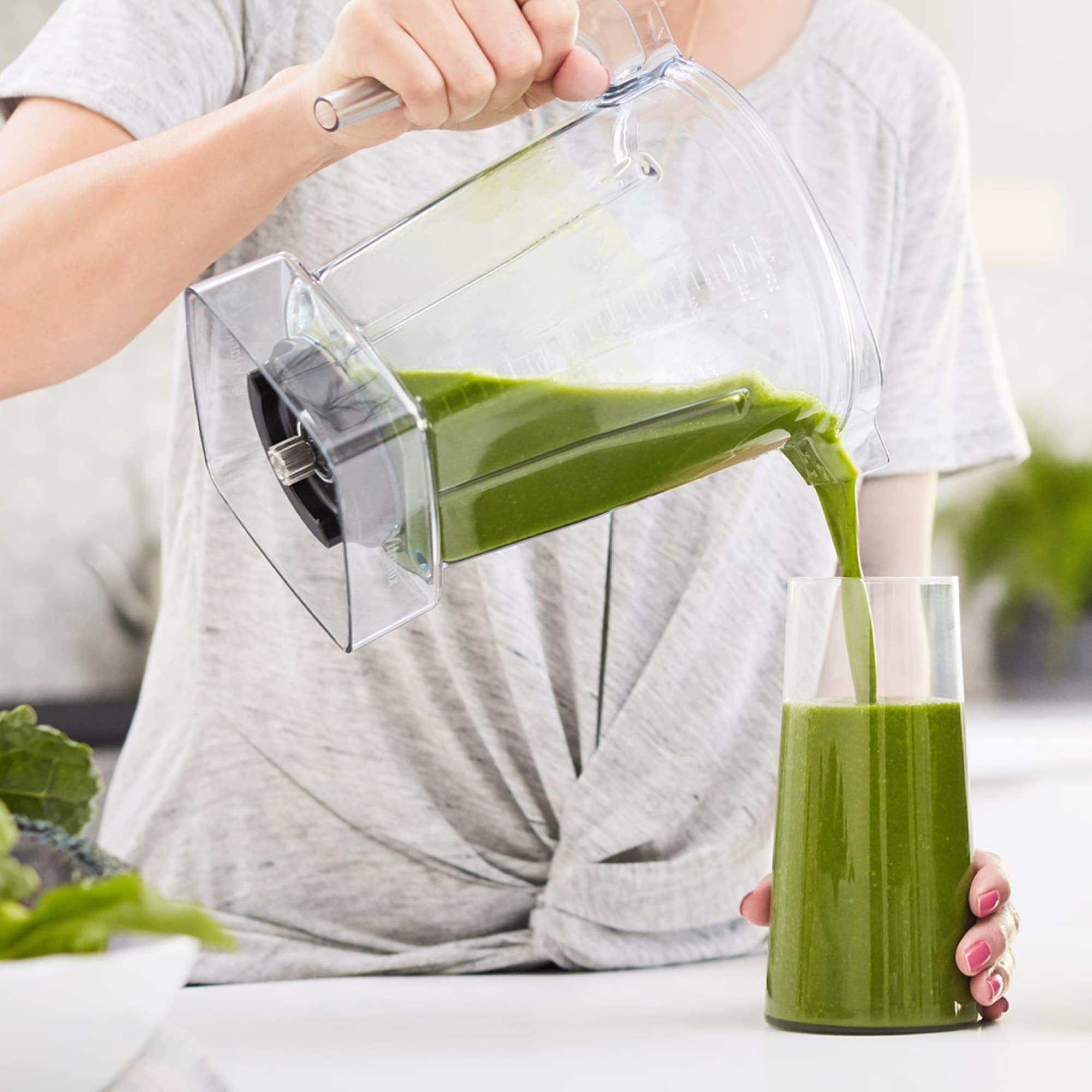Vitamix container mounted on blender base showing compatibility benefit