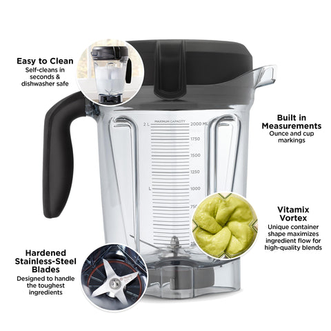 Vitamix laser-cut blade close-up demonstrating efficient blending action