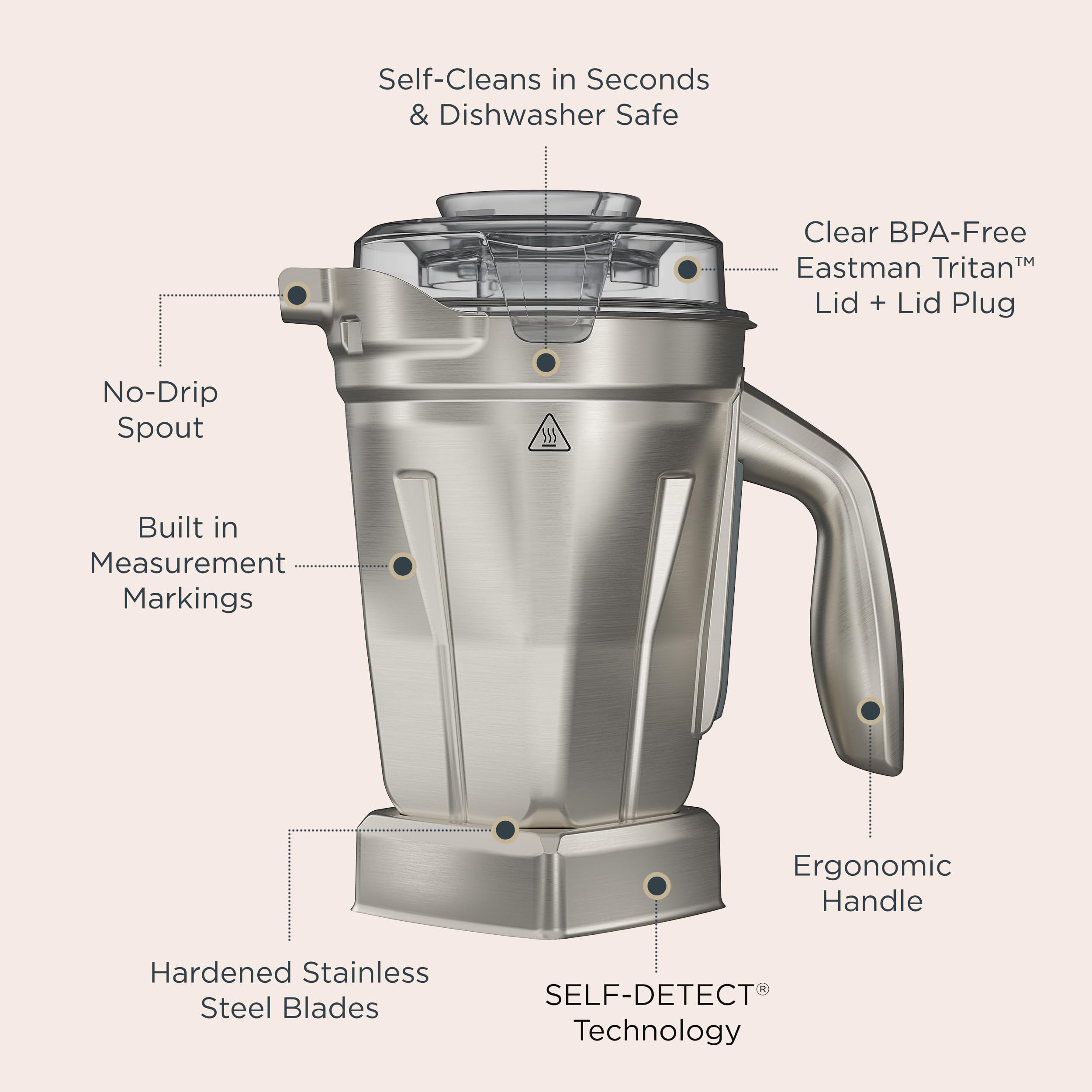 Vitamix laser-cut blades detail delivering consistent blends and long-lasting sharpness