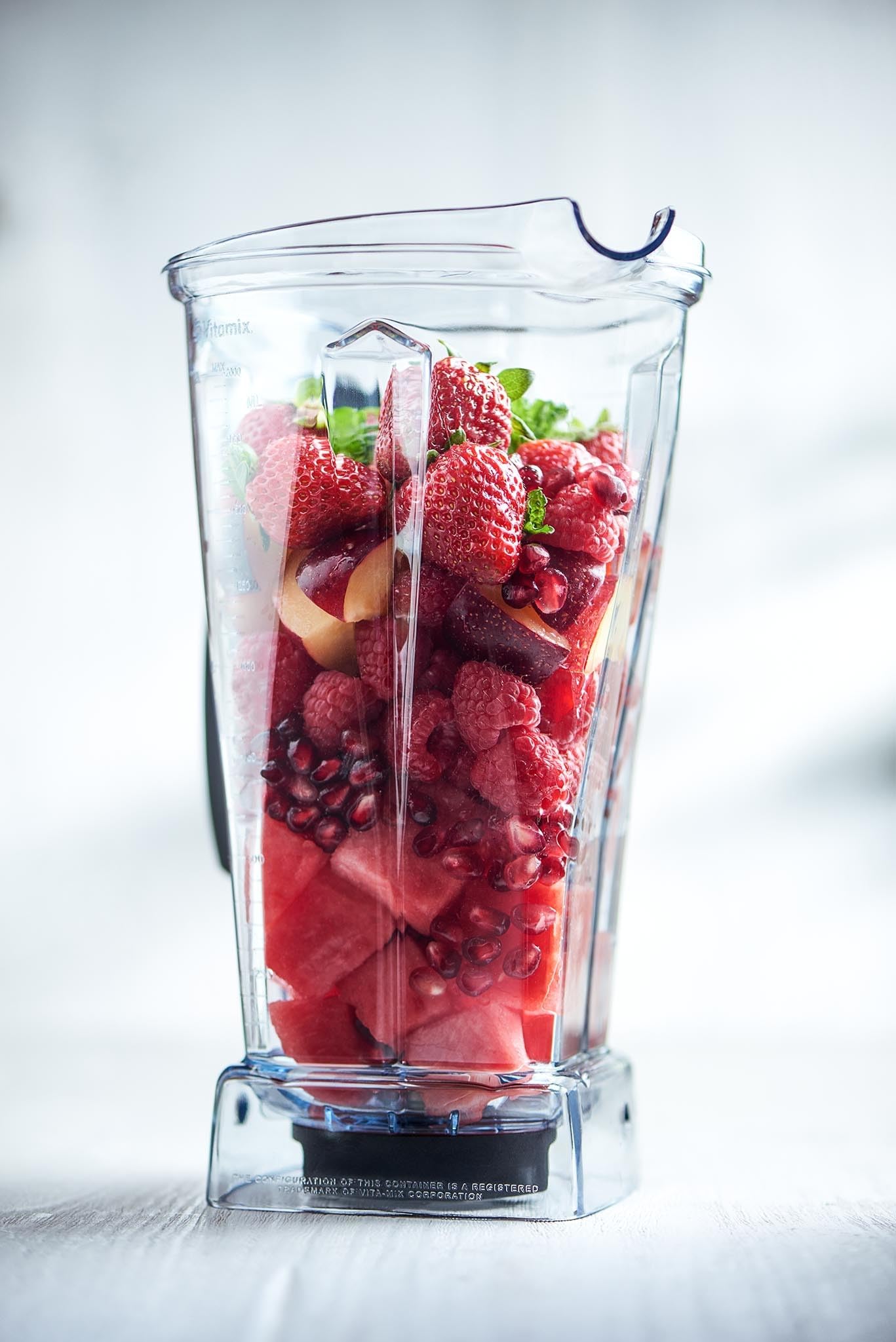 Vitamix branded hardened stainless steel blades close-up demonstrating efficient ice crushing