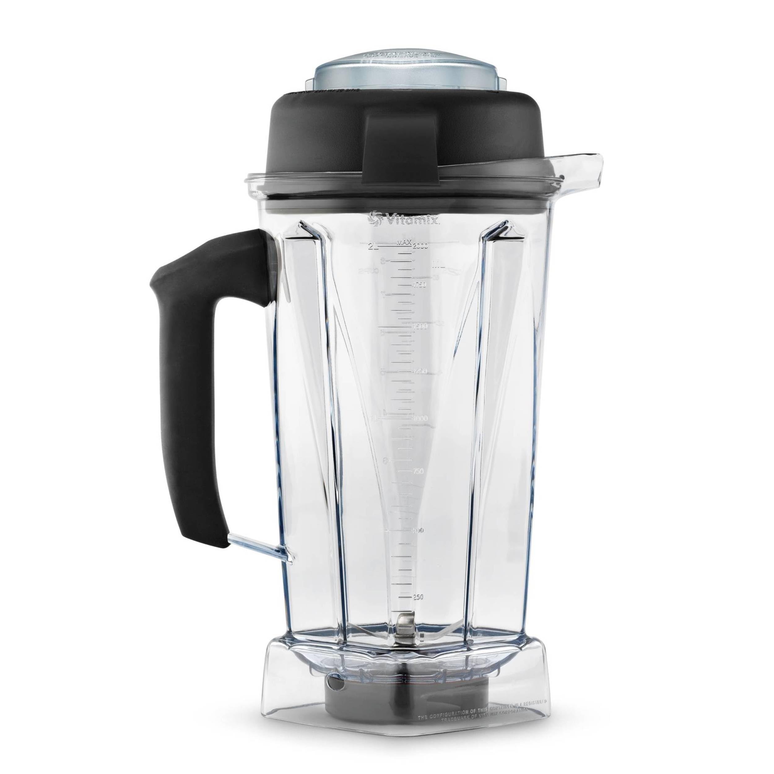 Vitamix 64 oz Classic container front view showing measurements and handle for accurate pouring