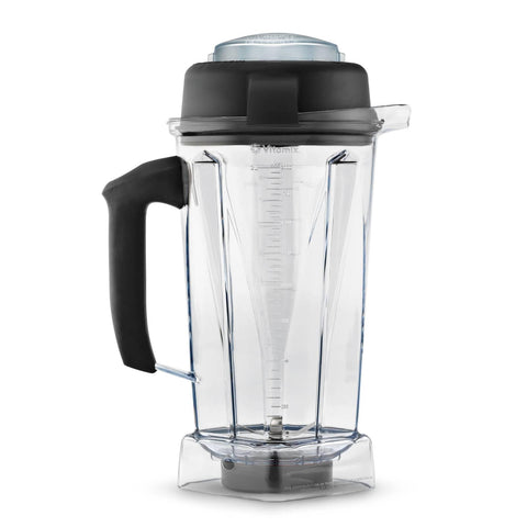 Vitamix 64 oz Classic container front view showing measurements and handle for accurate pouring