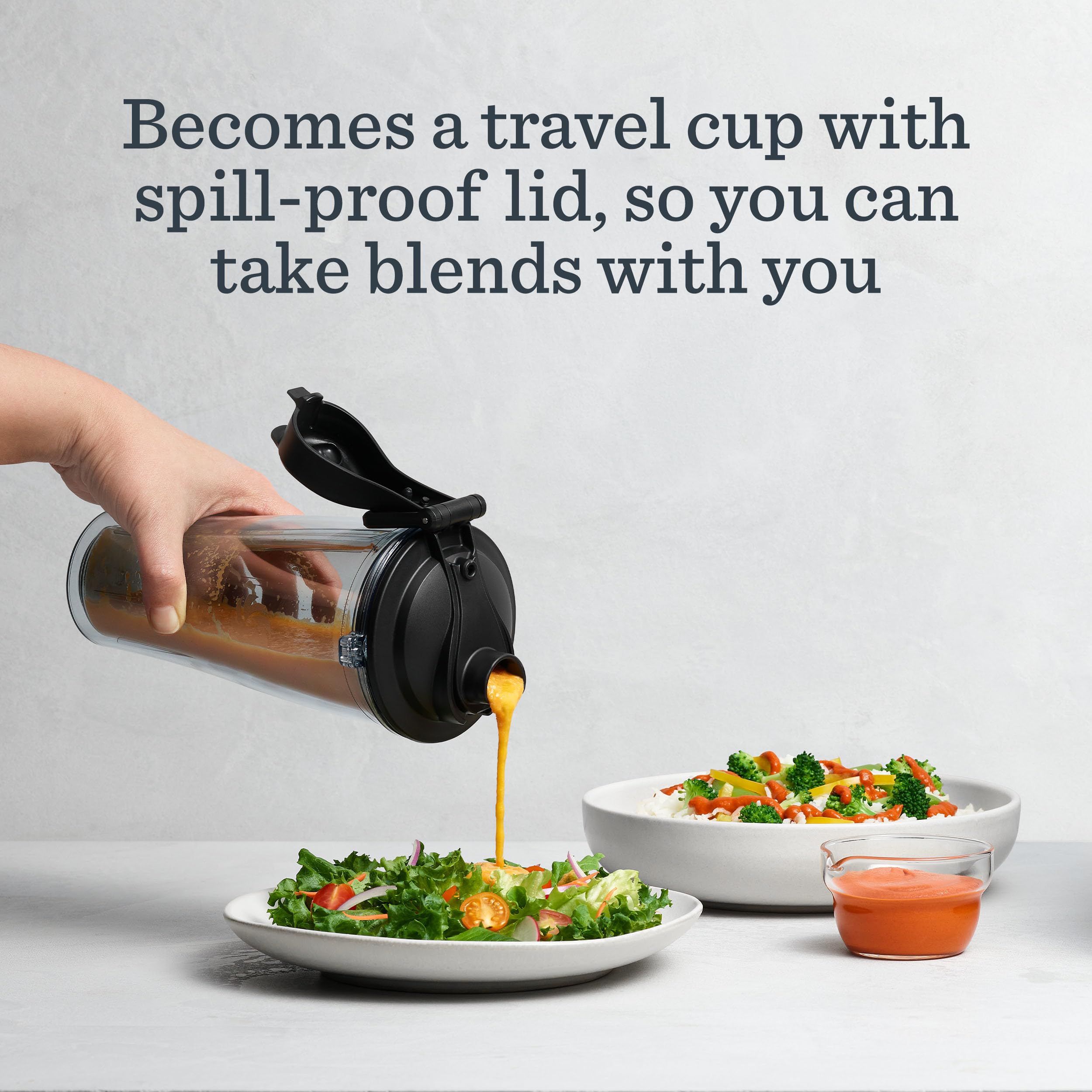 Vitamix two cups and lids ready to go supports meal-prep and sharing