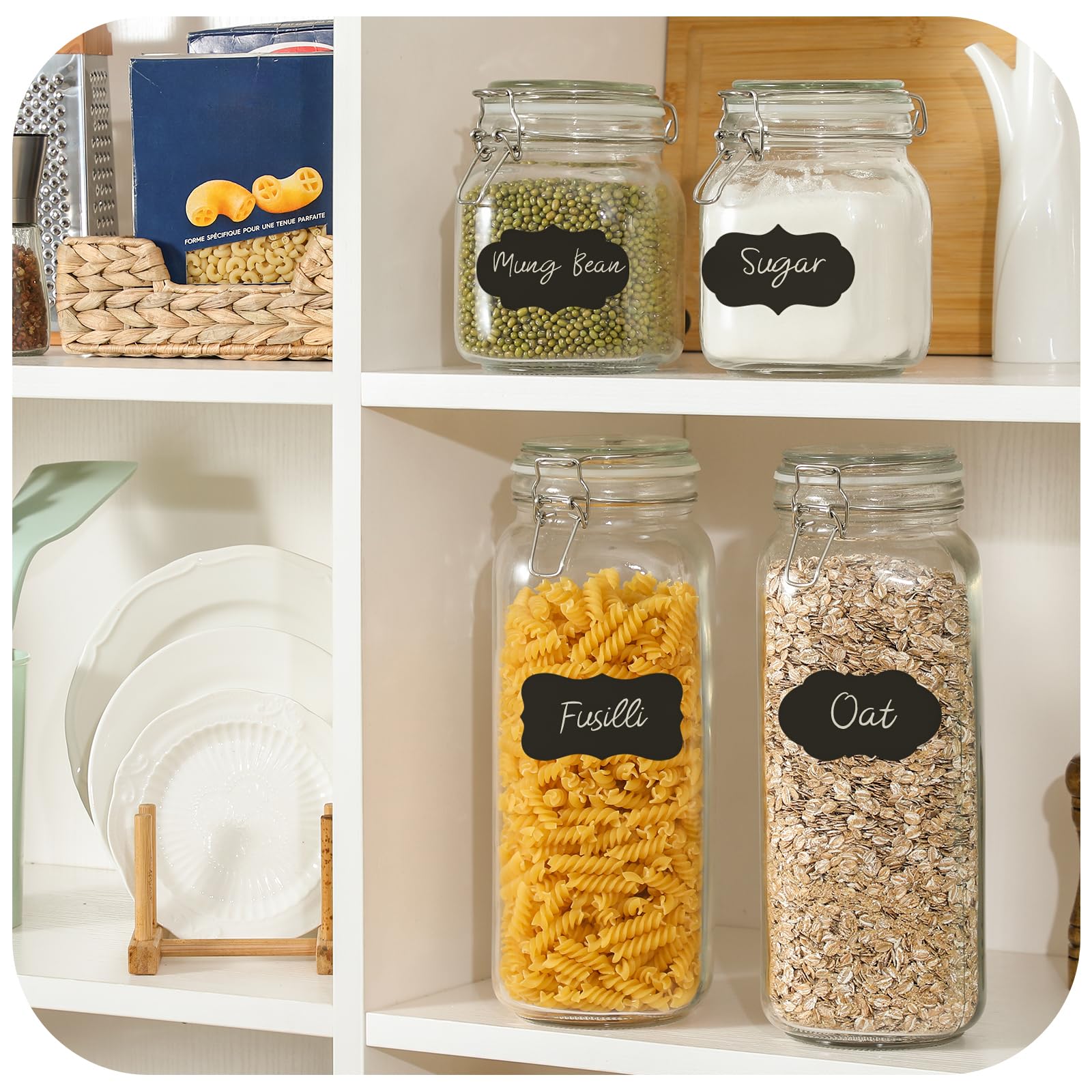 VITEVER labeled jars in kitchen lifestyle scene for quick content identification