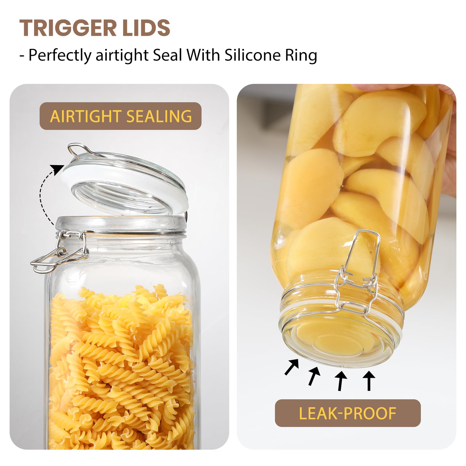 VITEVER wide-mouth jar filled with spaghetti for easy access and pouring