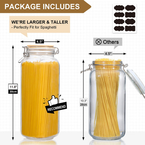 VITEVER wide-mouth opening with hand scooping pasta for easy access